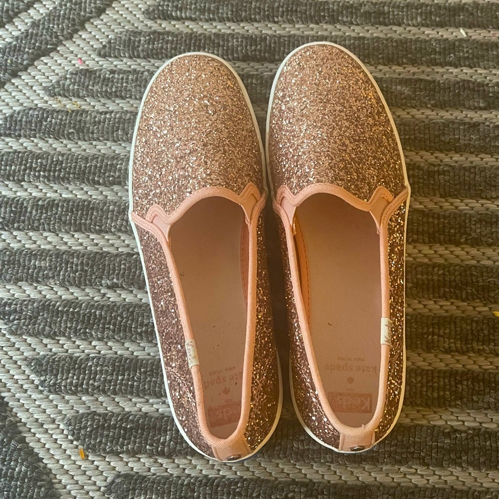 Kate Spade x Keds Rose Gold sparkle shoes